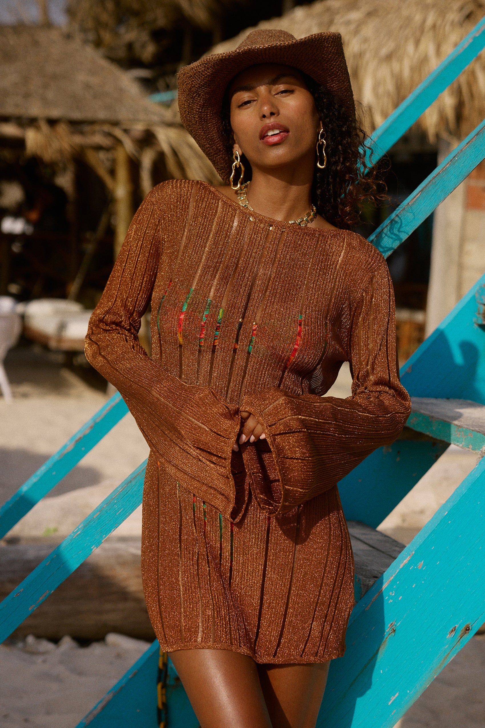 Sapzurro Knit Mini Dress in Sombra
