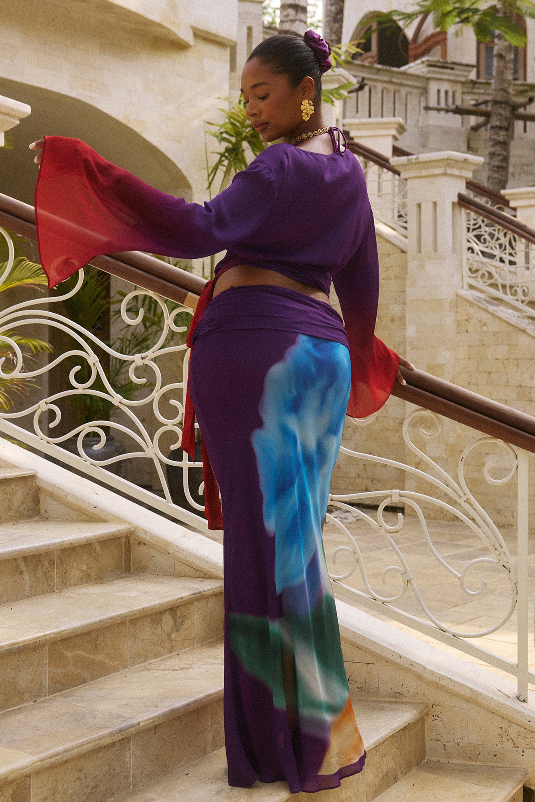 Mirage Maxi Skirt in Aurora