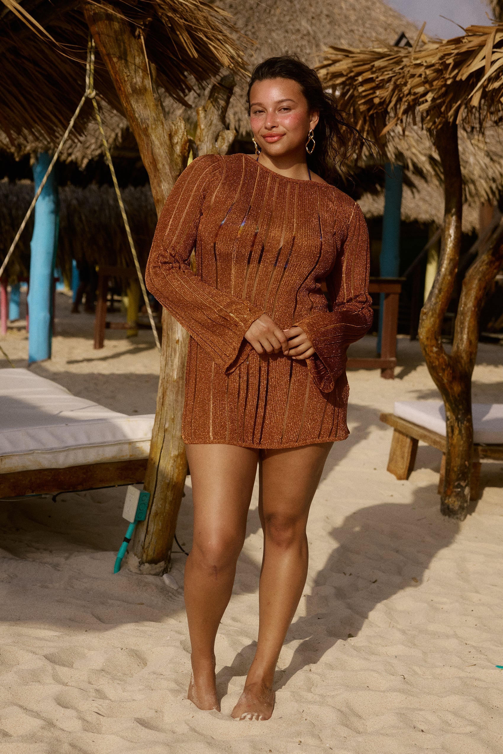 Sapzurro Knit Mini Dress in Sombra