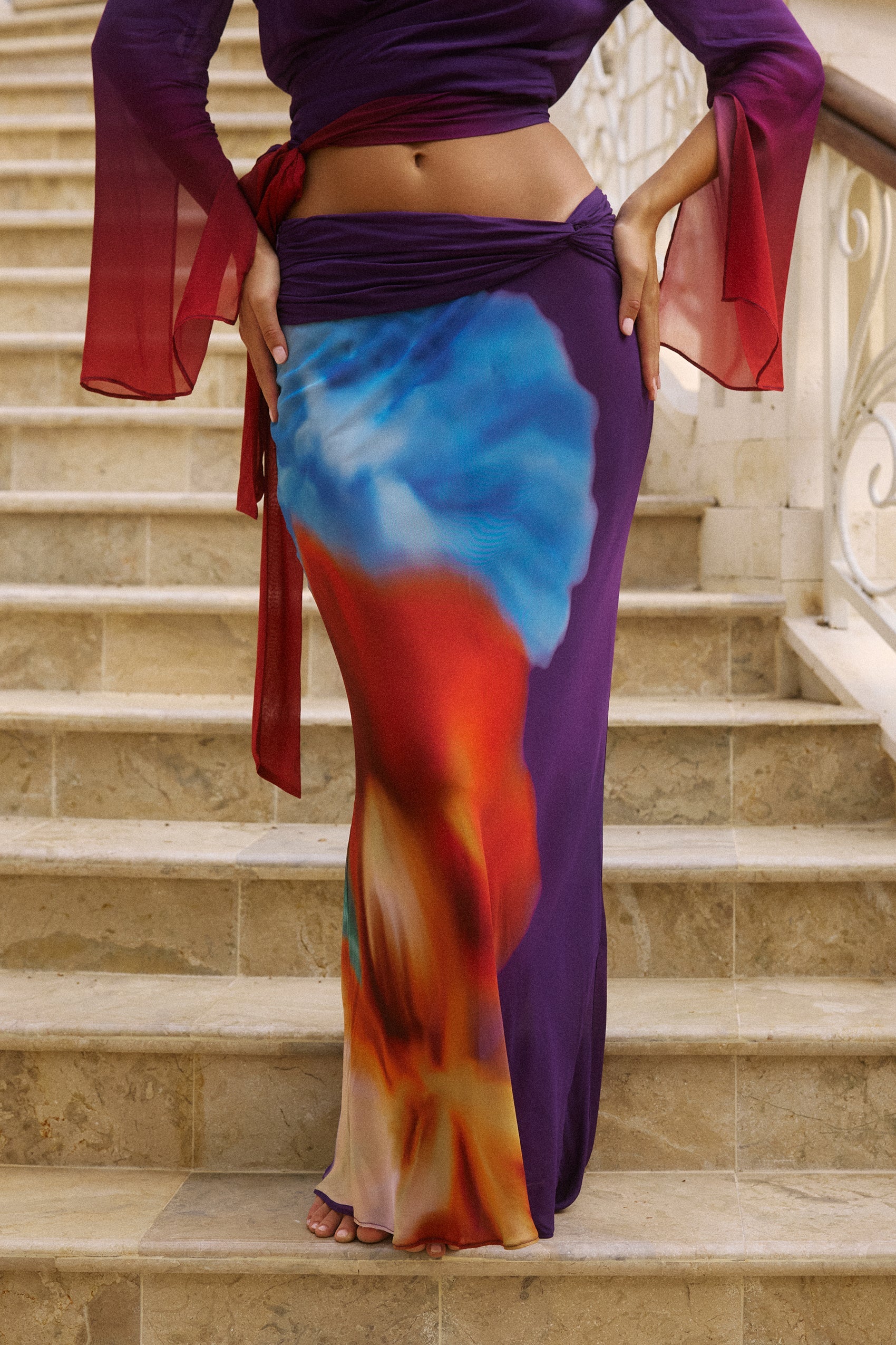 Mirage Maxi Skirt in Aurora