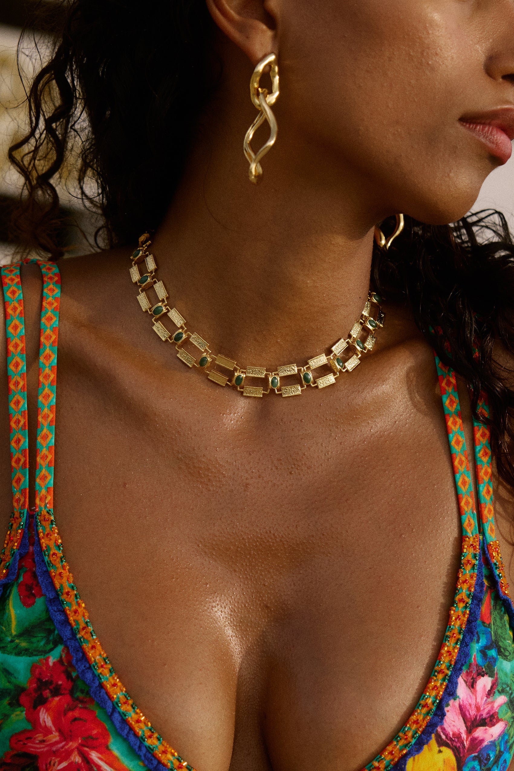 La Ceiba Choker in African Jade