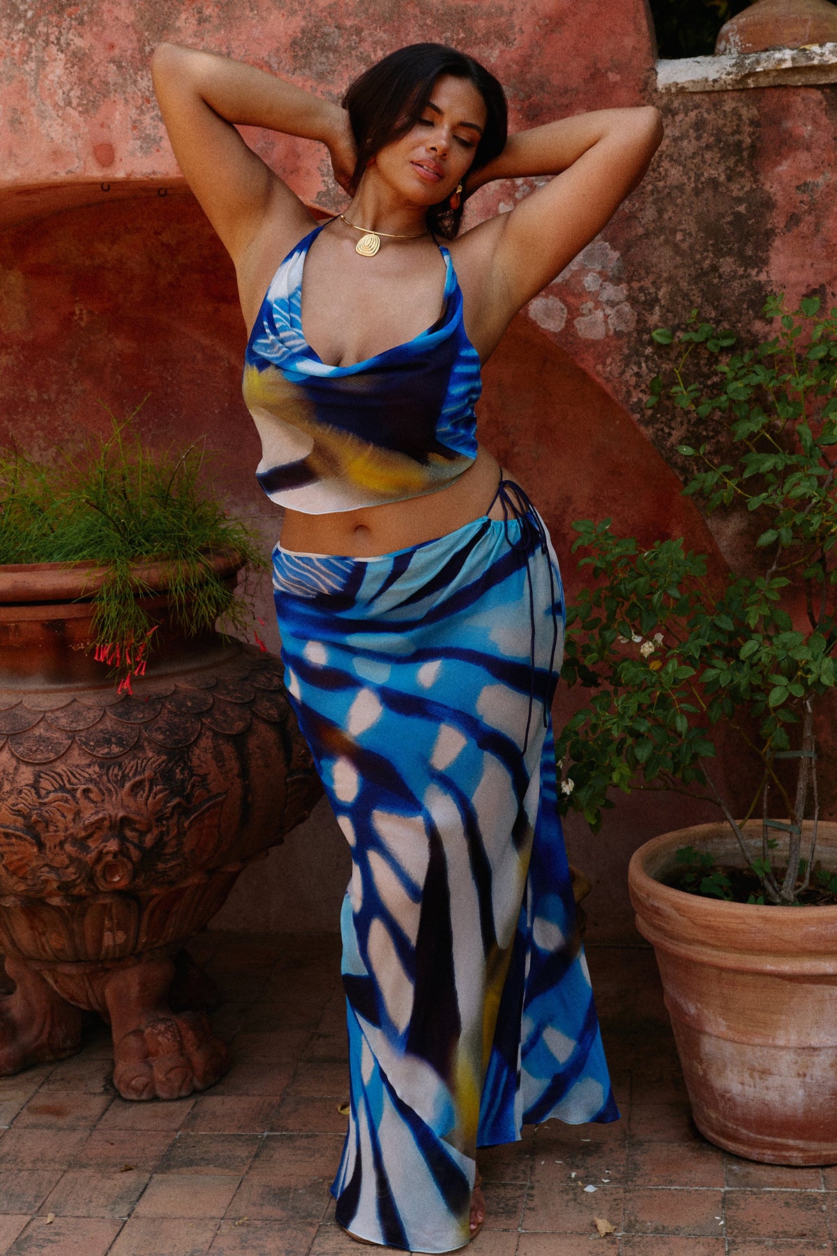 Odessa Maxi Skirt in Corallo