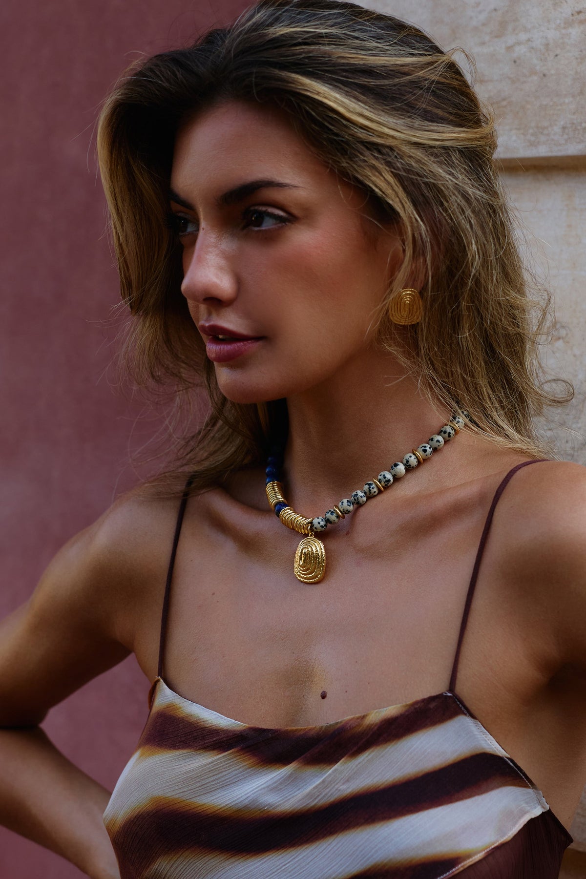 Corallo Beaded Jasper Necklace