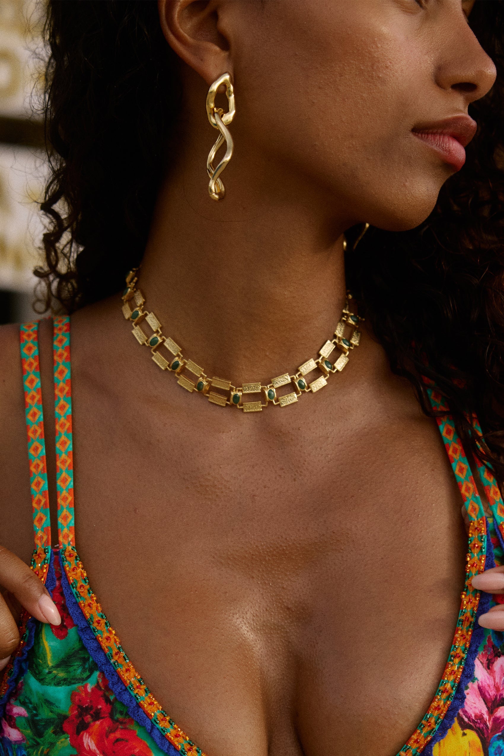 La Ceiba Choker in African Jade