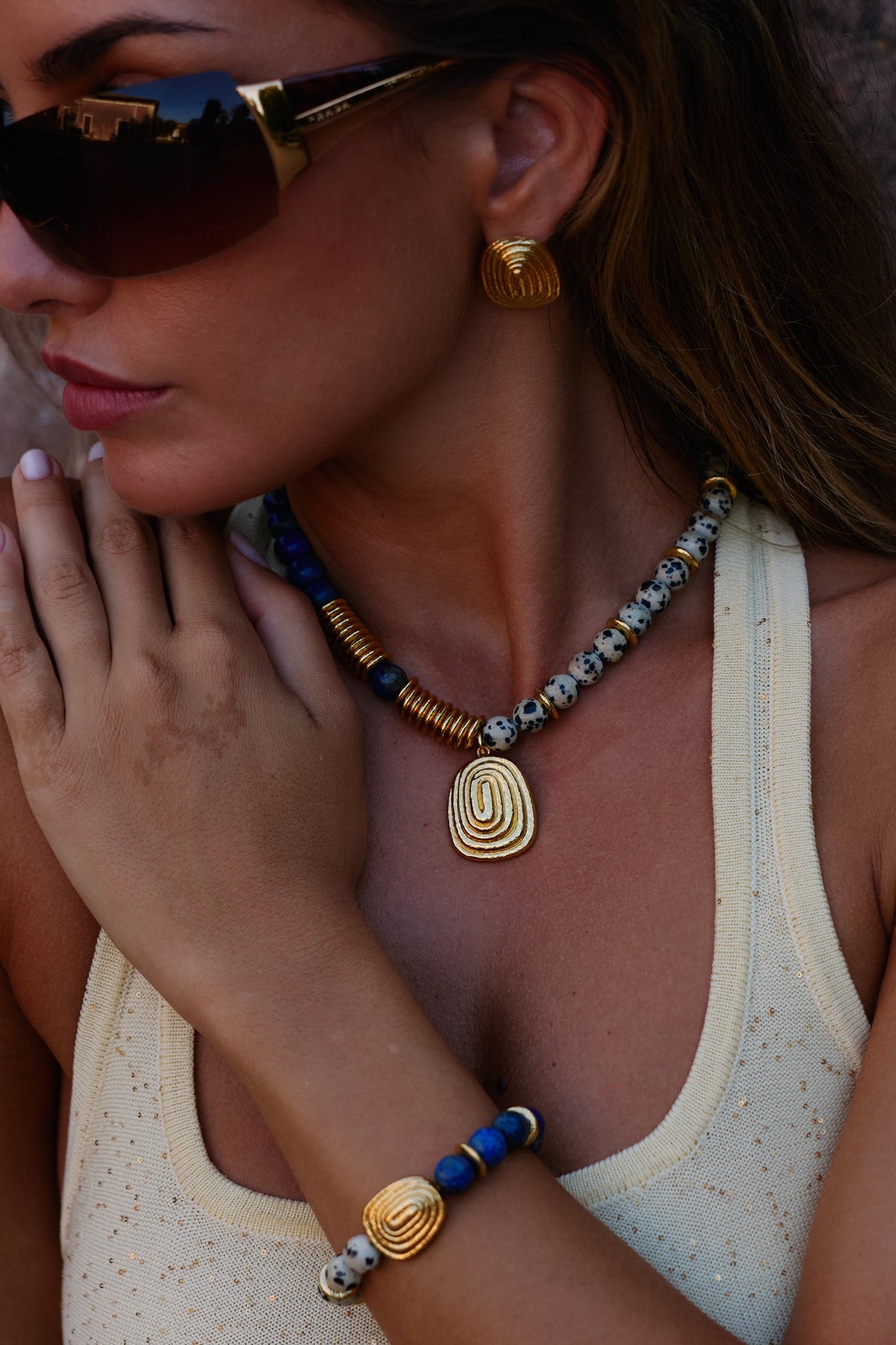 Corallo Beaded Jasper Necklace