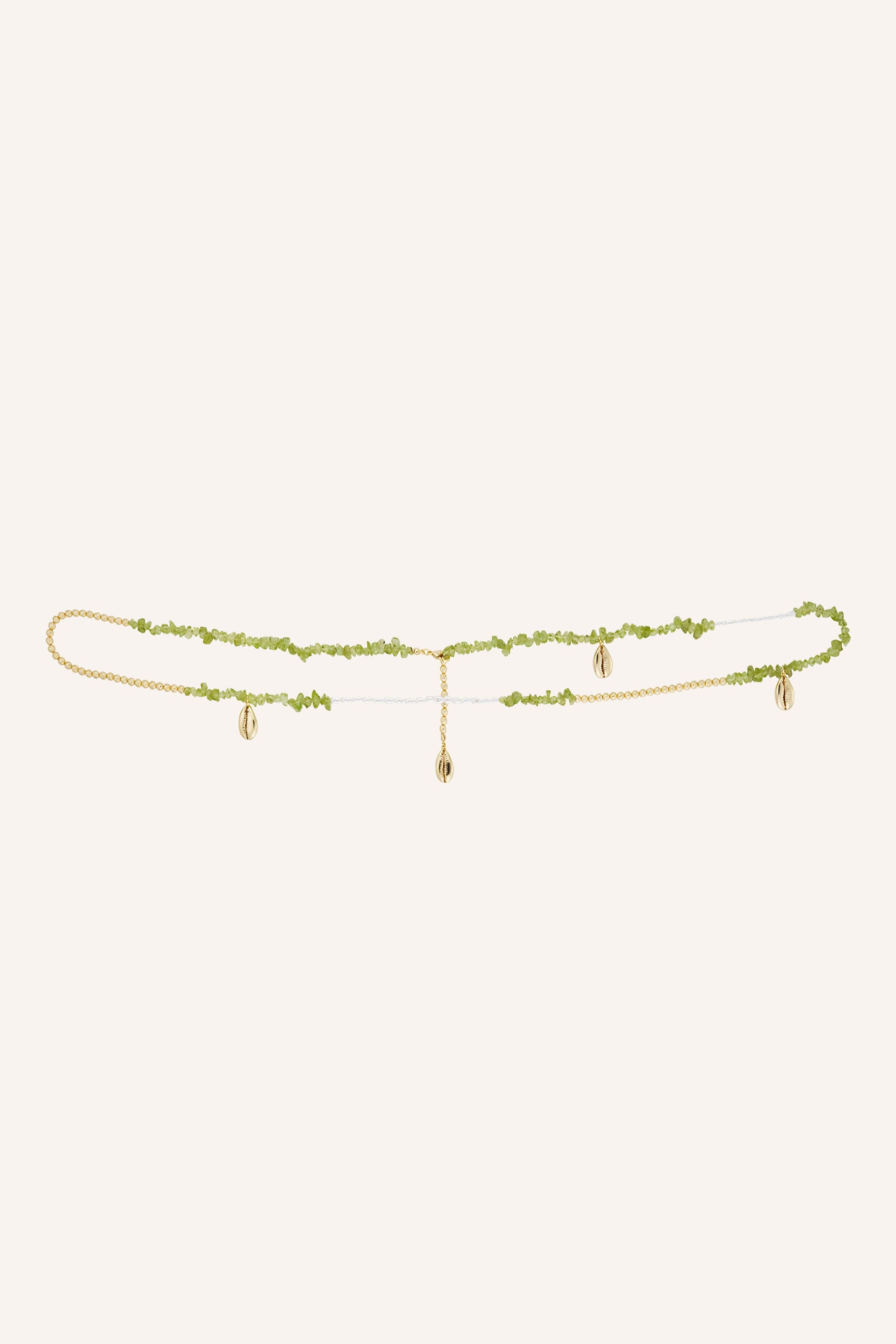 Azania Beaded Waist Chain in Peridot