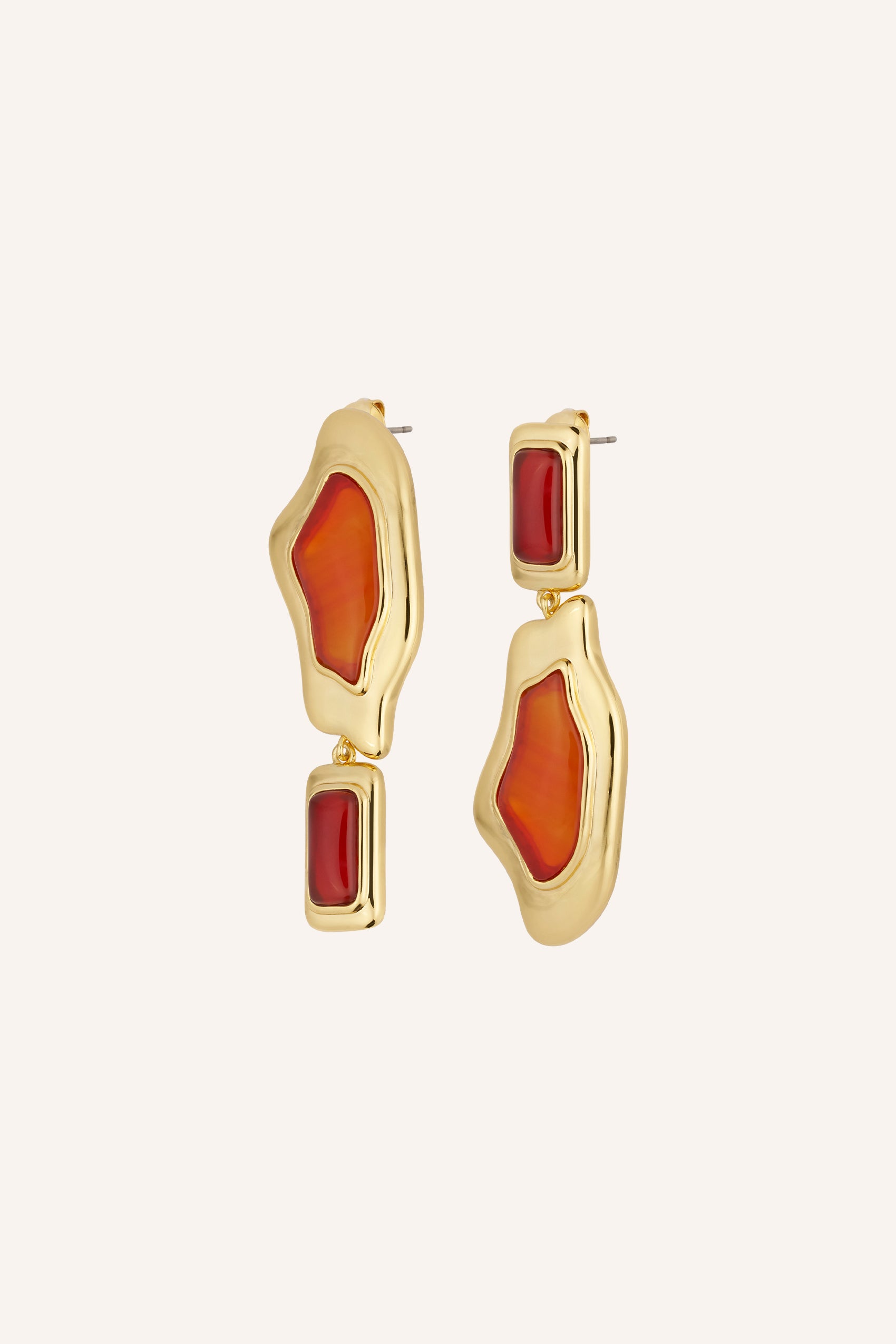 Sombra Earrings in Red Agate