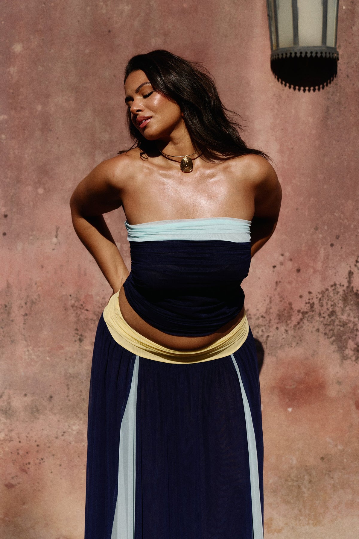 Azoria Mesh Top in Ceruleo
