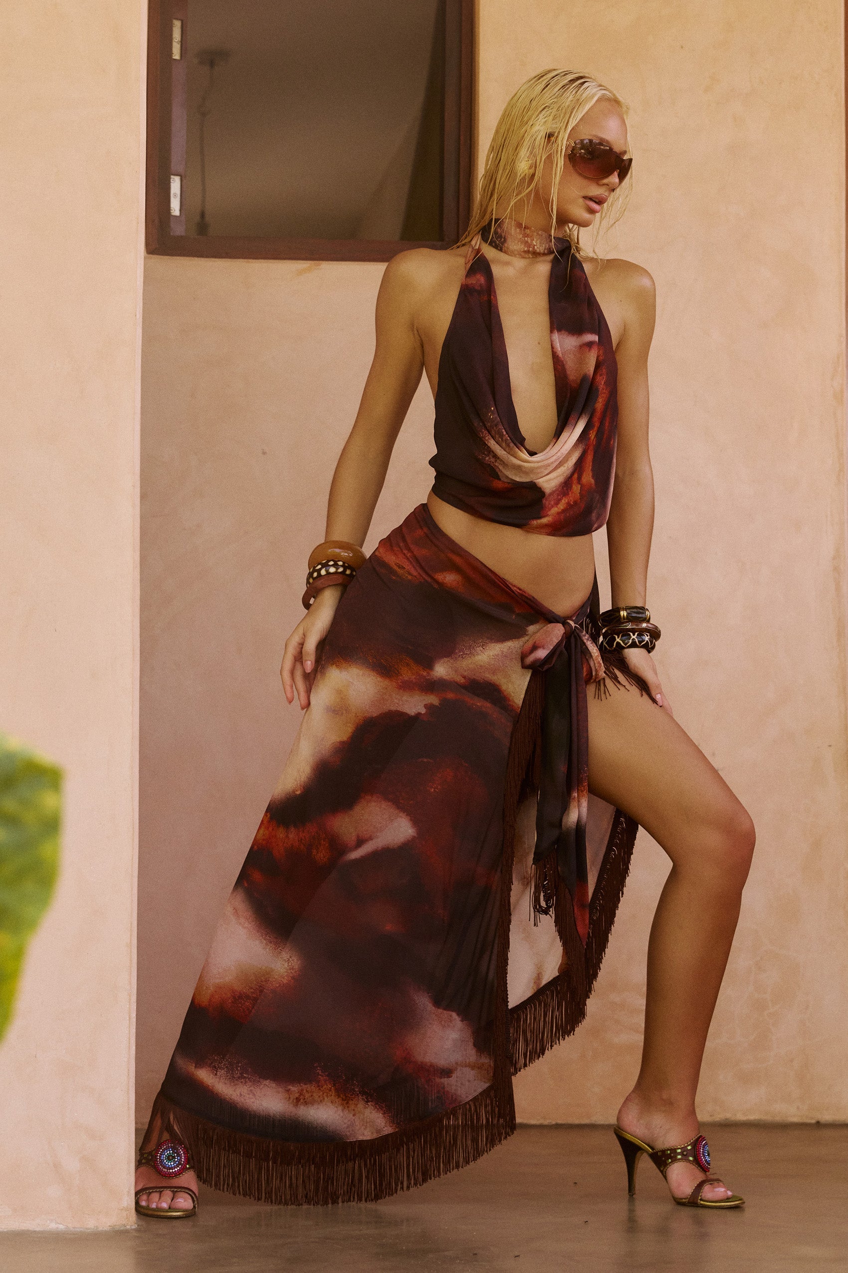 Omara Wrap Maxi Skirt in Sarabi