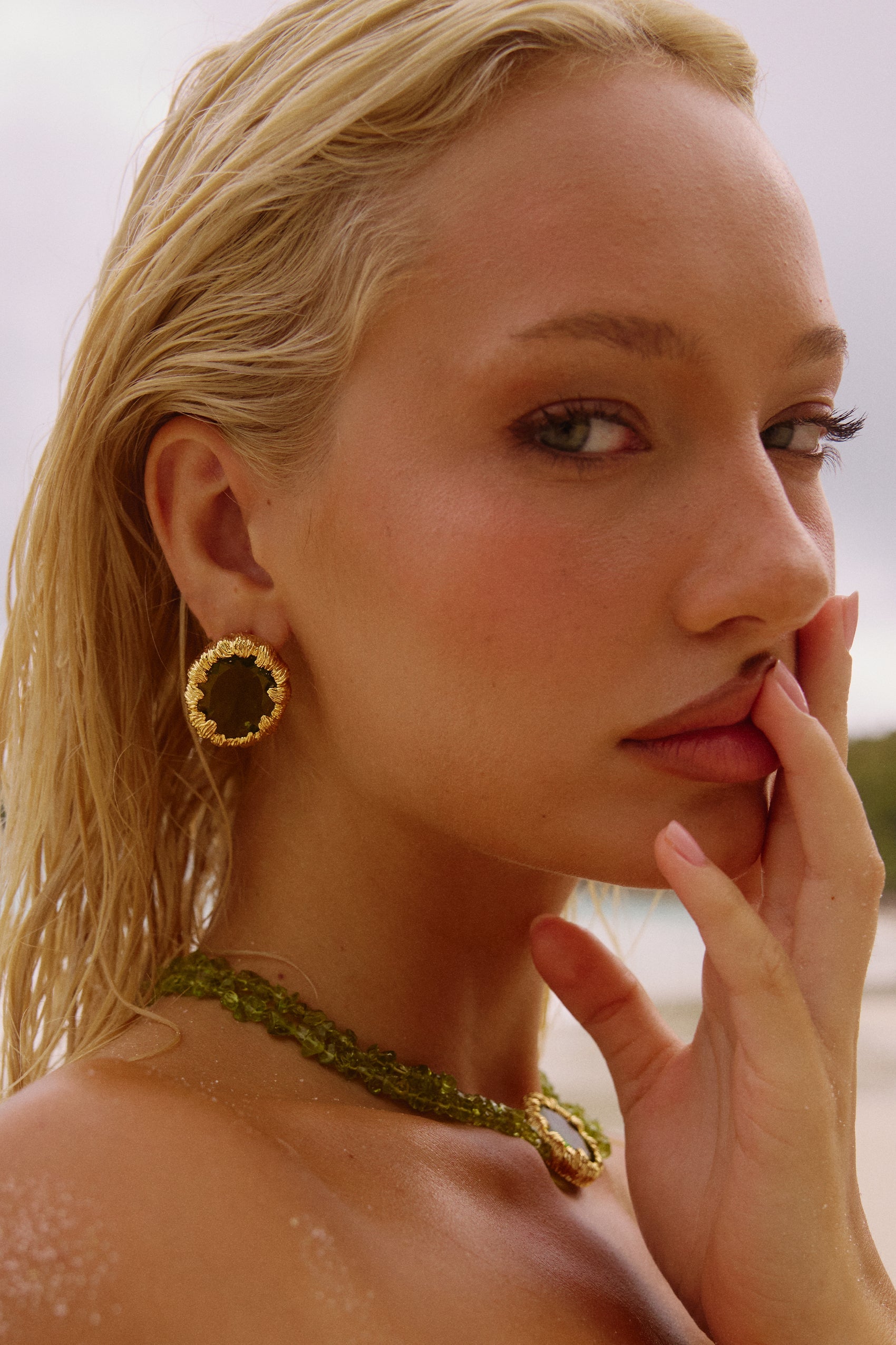 Azania Earrings in Peridot