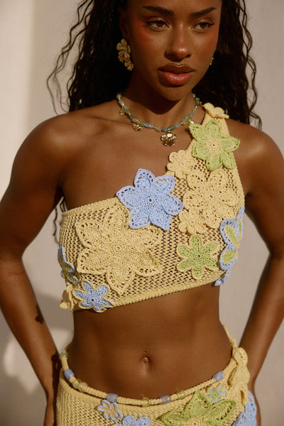 Buy The Nammos Crochet Top in Zesti online at Bydee USA