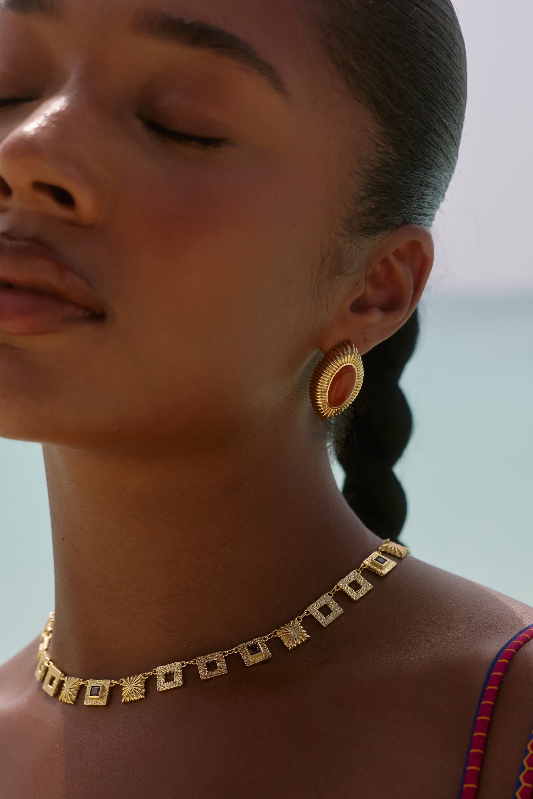 Ayana Earrings in Orange Aventurine