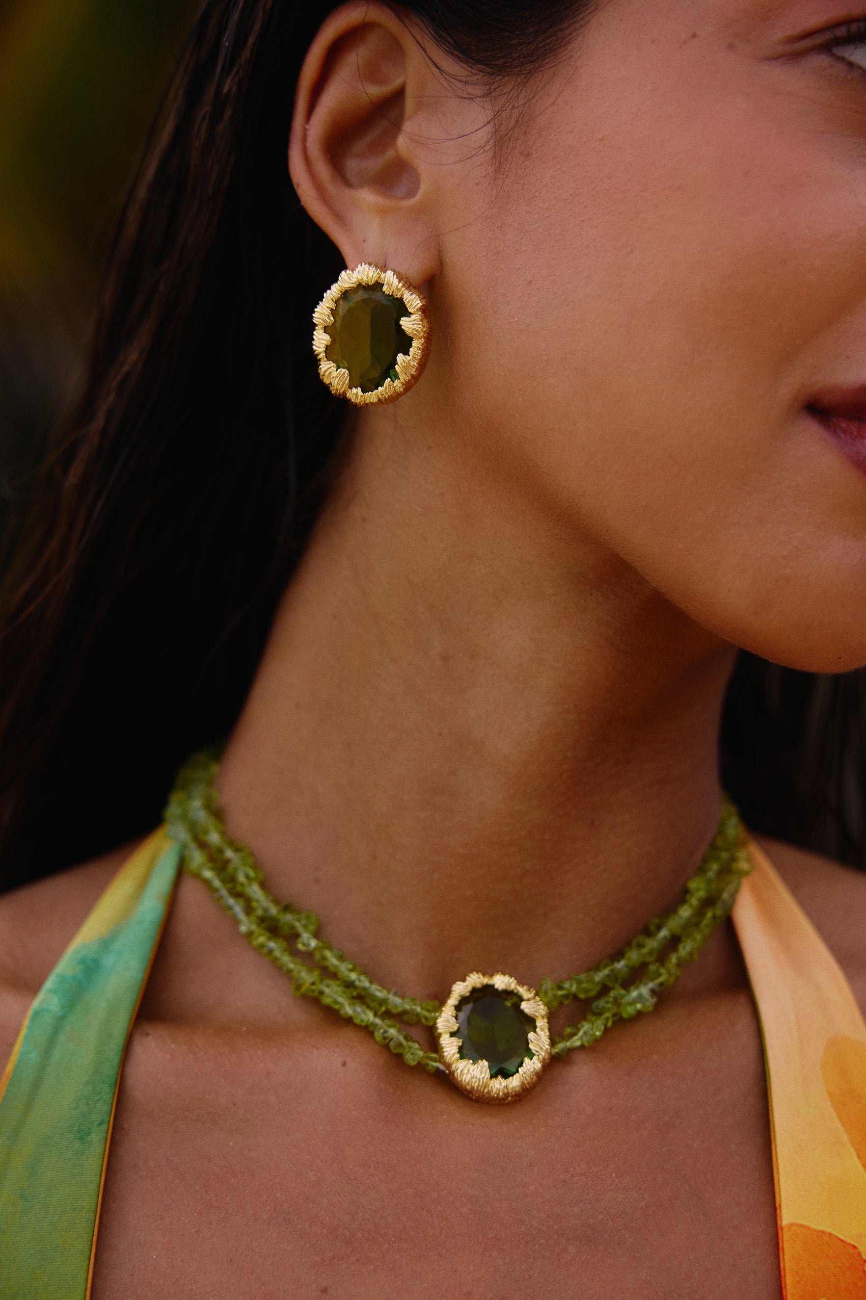 Azania Earrings in Peridot