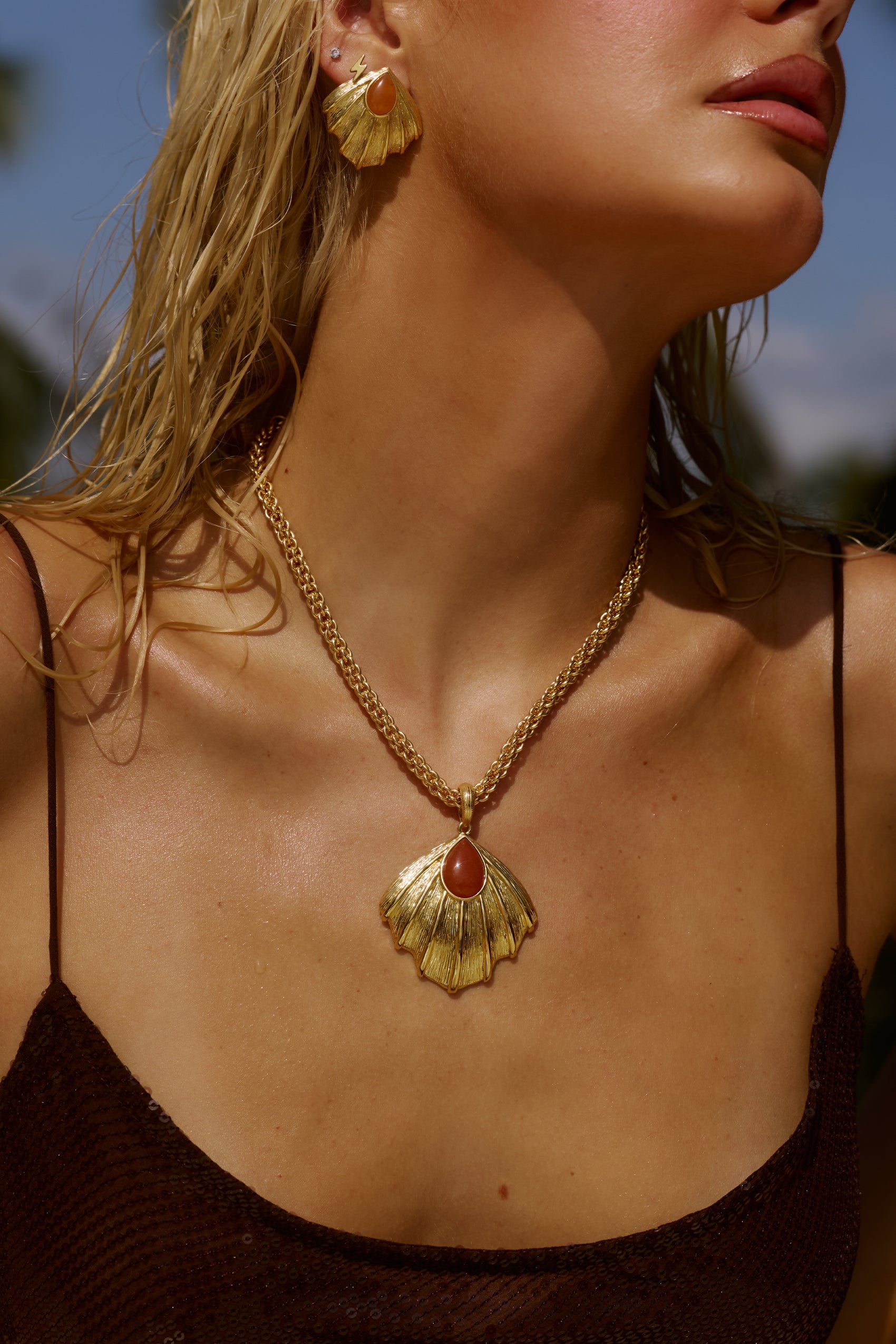 Buy The Zahana Necklace in Orange Aventurine Online - Bydee USA