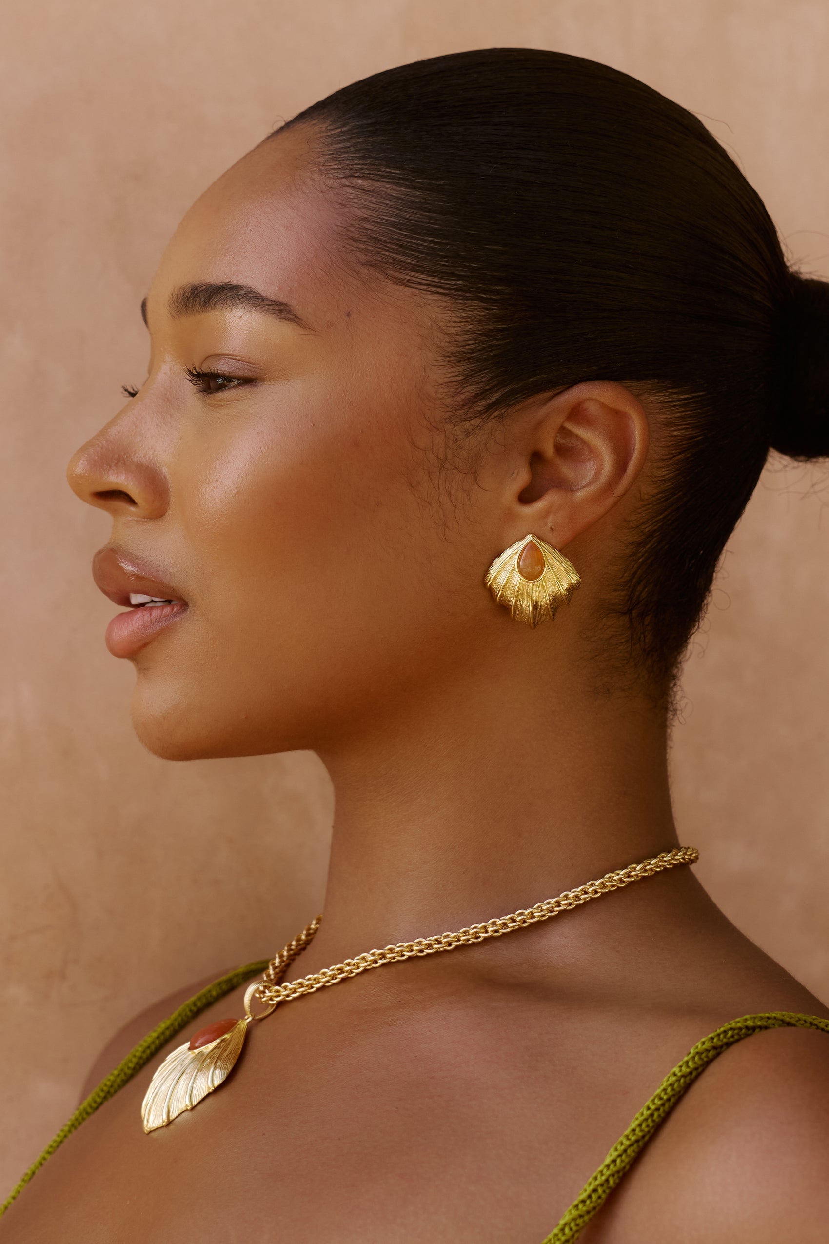 Zahana Earrings in Orange Aventurine