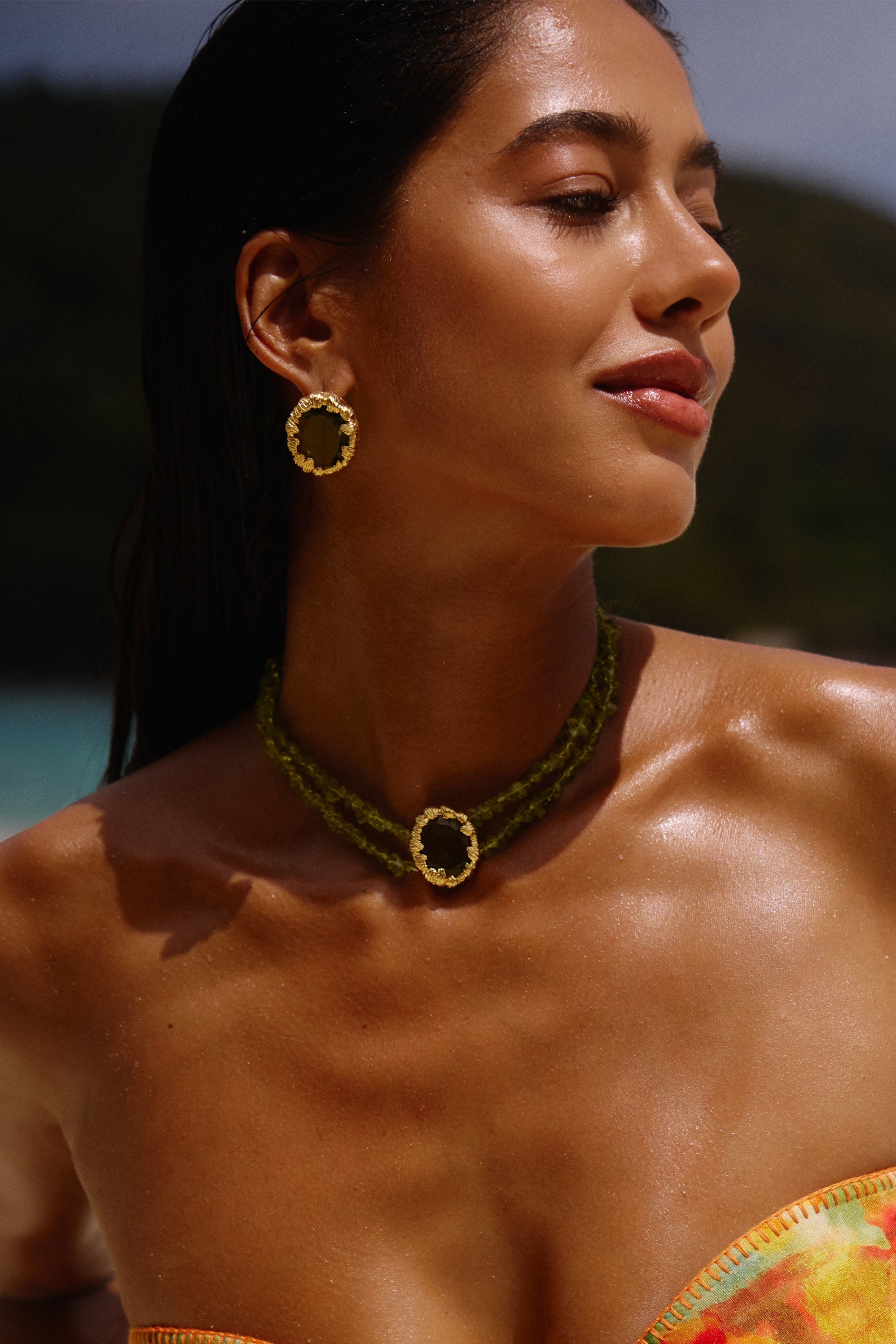 Azania Earrings in Peridot