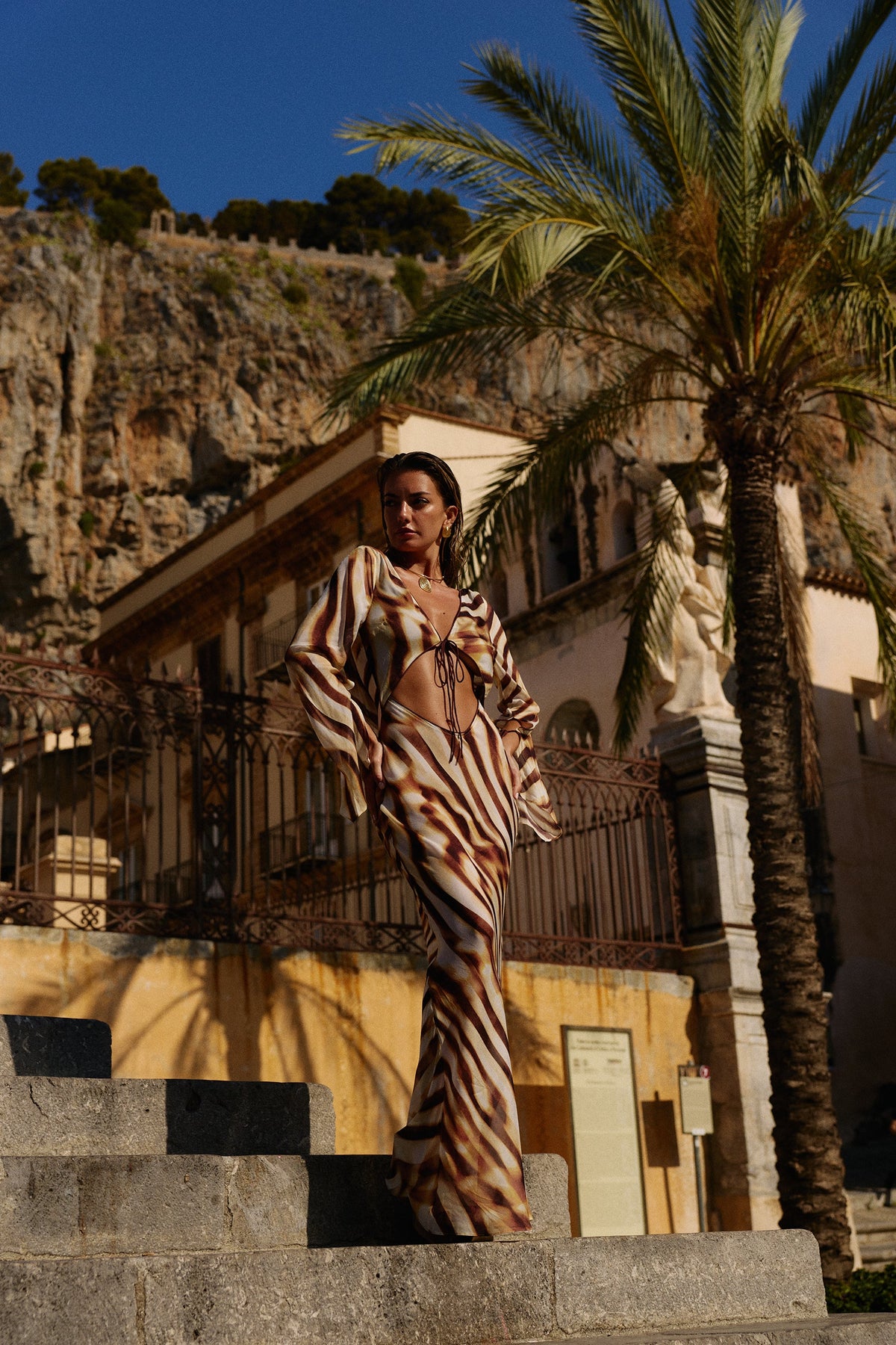 Vespira Maxi Dress in Palazzo