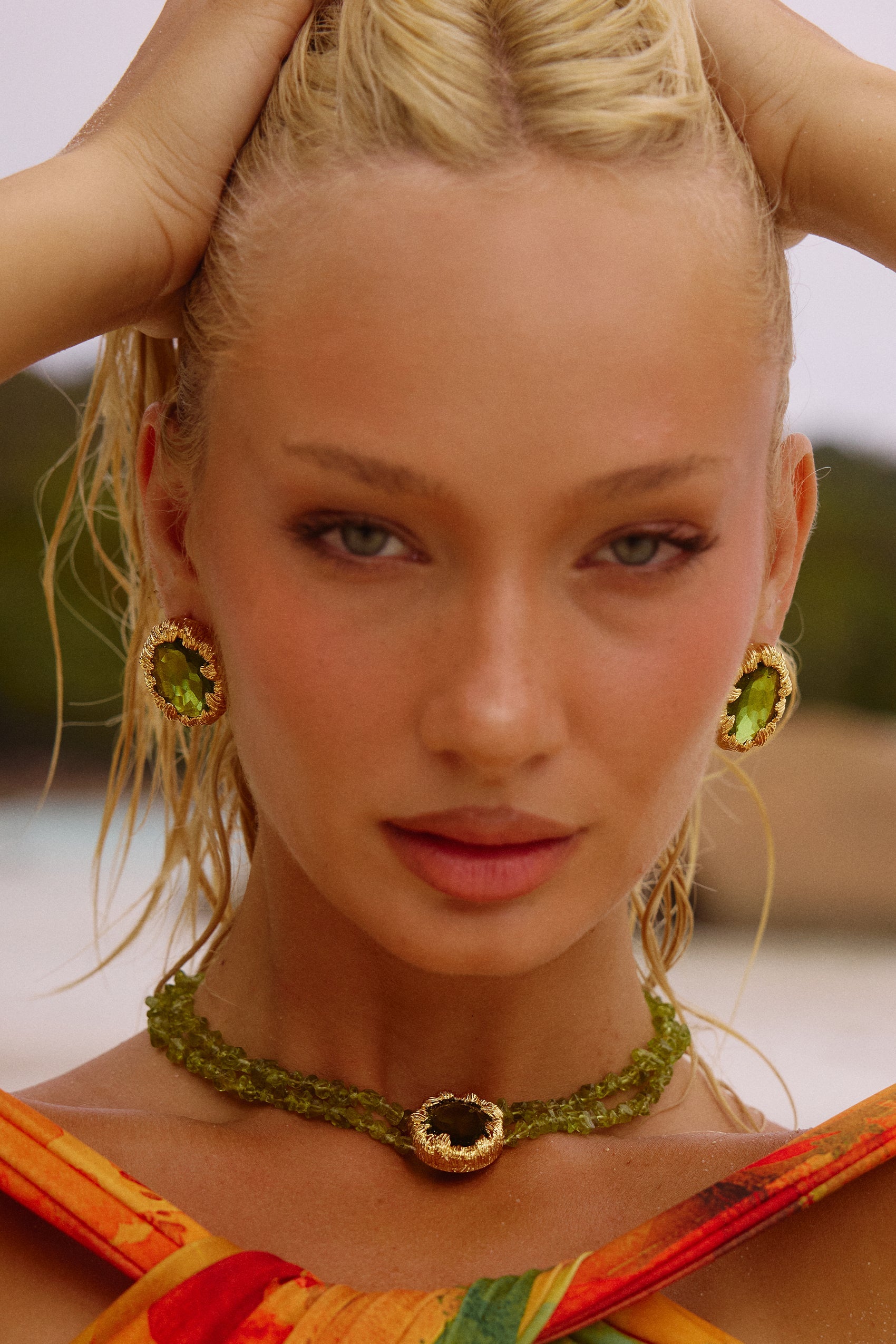 Azania Earrings in Peridot