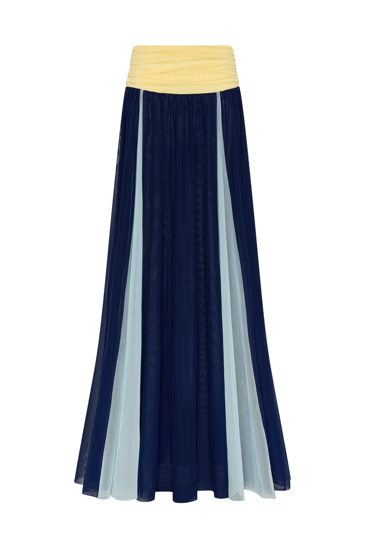 Azoria Mesh Maxi Skirt in Ceruleo